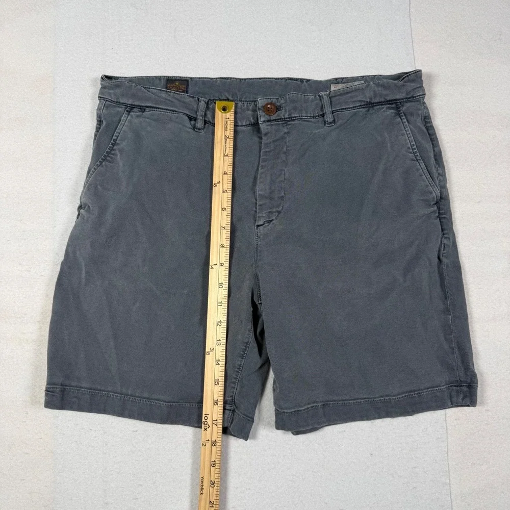 Faherty Coastline Premium Chino Shorts 36 Tailored Fit Gray Stretch 8 Inseam
